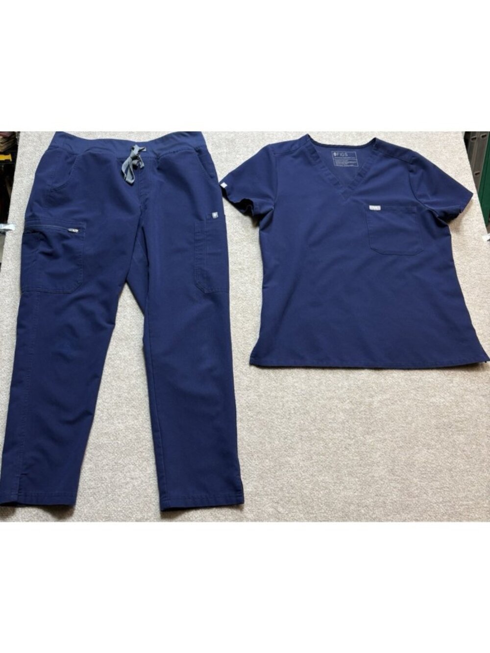Figs Scrub Top & Pants Set MP Unisex British Navy Blue Technical Collection GUC